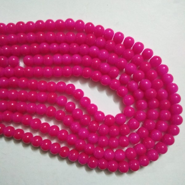 Glass Bead 8 mm Opaque Dark Pink