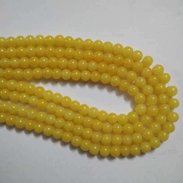 Glass Bead 8 mm Yellow