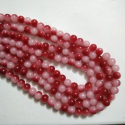 Dual Shade Glass Bead 8 mm Red & White