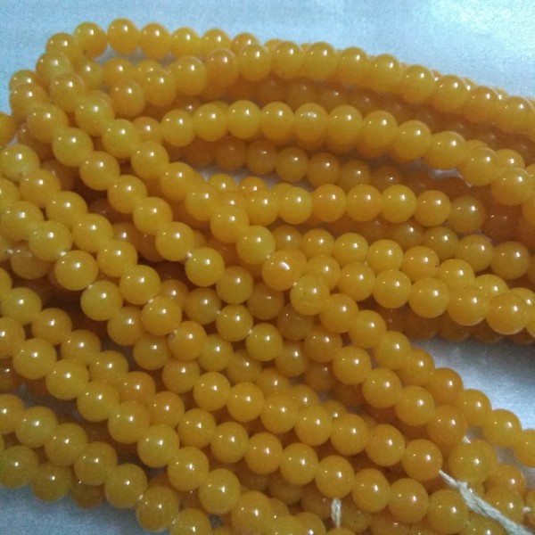 Glass Beads 8 mm Mustard