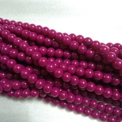 Glass Beads 8 mm Opq Reddish Pink