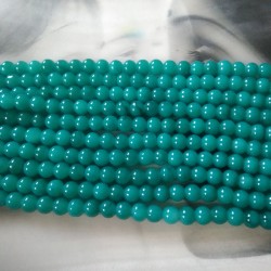 Glass Beads 8 mm Greenish Blue