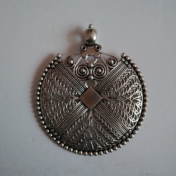German Silver Round Pendant