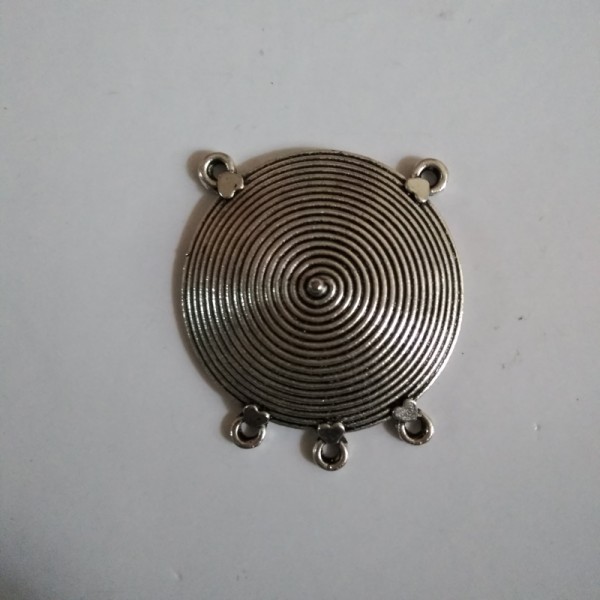 German Silver Round Pendant with 3 holes hangings