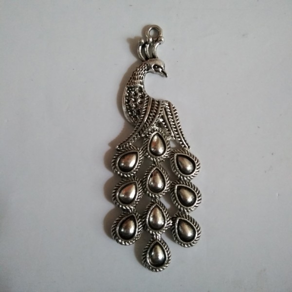 German Silver Peacock Pendant